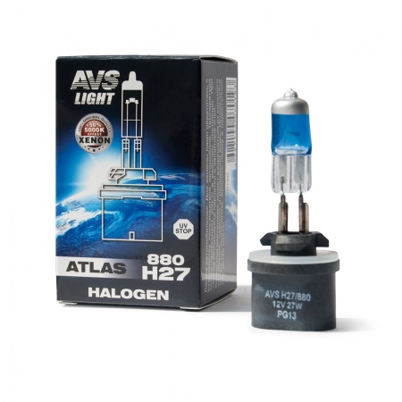 Галогенная лампа AVS ATLAS BOX/5000К/ H27/880.12V.27W.коробка 1шт. фото 1