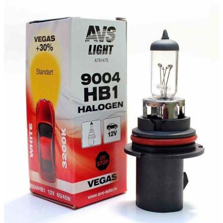Галогенная лампа AVS Vegas HB1/9004.12V.65/45W.1шт. фото 1