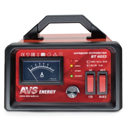 Зарядное устройство для автомобильного аккумулятора AVS BT-6023 (5A) 6/12V фото 3