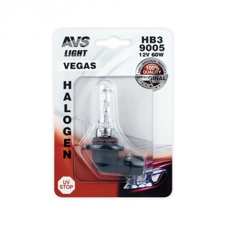 Галогенная лампа AVS Vegas в блистере HB3/9005.12V.65W.1шт. фото 1