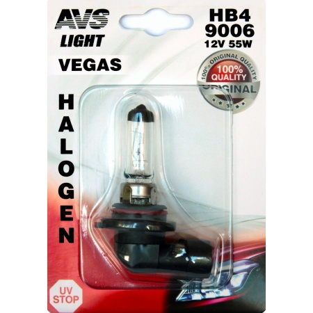 Галогенная лампа AVS Vegas в блистере HB4/9006.12V.55W.1шт. фото 1