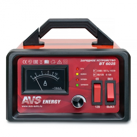 Зарядное устройство для автомобильного аккумулятора AVS BT-6025 (10A) 6/12V фото 2