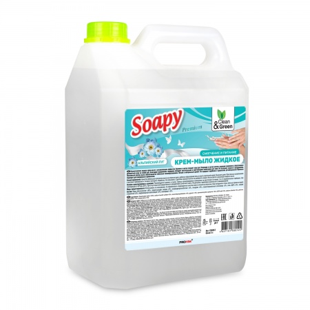 Крем-мыло жидкое "Soapy" Premium "альпийский луг" увлажняющее 5 л. Clean&Green CG8012 фото 1