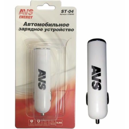 USB автомобильное зарядное устройство AVS 1 порт ST-04 (0.9А) фото 1