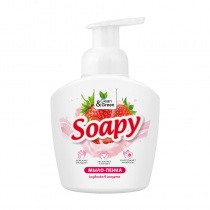 Жидкое мыло-пенка "Soapy" "Клубника в йогурте" пенный дозатор 400 мл. Clean&Green CG8233