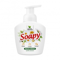 Жидкое мыло-пенка "Soapy" "Ромашка" пенный дозатор 400 мл. Clean&Green CG8235