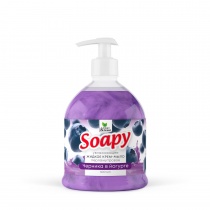 Крем-мыло жидкое с перламутром "Soapy" черника в йогурте увл. с дозатор. 500 мл. Clean&Green CG8301