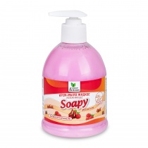 Крем-мыло жидкое "Soapy" Premium "малина в карамели" увлажн. с дозатором 500 мл. Clean&Green CG8099