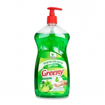 Средство для мытья посуды "Greeny" Premium "Лайм и мята" с дозатором 1000 мл. Clean&Green CG8140