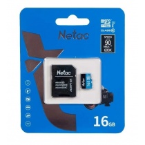 Карта памяти MicroSD 16GB Netac P500 Standard Class 10 UHS-I + SD адаптер