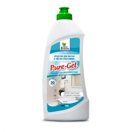 Средство для мытья и чистки сантехники "Pure-Gel" (кислотное, гель) 500 мл. Clean&Green CG8079 фото 1