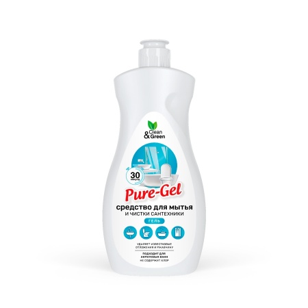 Средство для мытья и чистки сантехники "Pure-Gel" (кислотное, гель) 500 мл. Clean&Green CG8079 фото 1