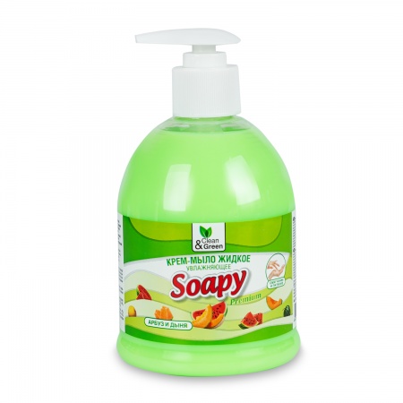 Крем-мыло жидкое "Soapy" арбуз и дыня увлажняющее с дозатором 500 мл. Clean&Green CG8112 фото 1