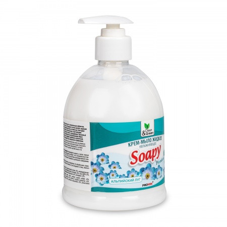 Крем-мыло жидкое "Soapy" альпийский луг увлажняющее с дозатором 500 мл. Clean&Green CG8064 фото 2