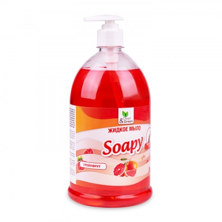 Жидкое мыло "Soapy" Light "Грейпфрут" с дозатором 1000 мл. Clean&Green CG8239 фото 2