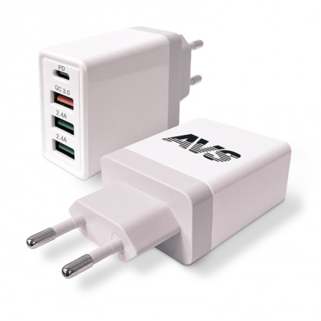 USB сетевое зарядное устройство AVS 4 порта UT-732  (QC 3.0, PD Type C, 3A ) фото 2