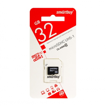 Карта памяти	MicroSD 32GB Smart Buy Class 10 UHS-I +SD адаптер COMPACT фото 1