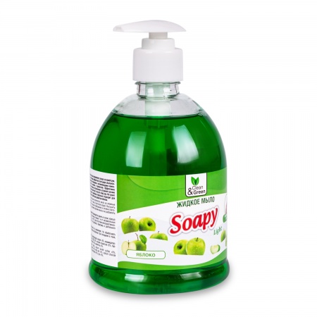 Жидкое мыло "Soapy" Light "Яблоко" с дозатором 500 мл. Clean&Green CG8062 фото 2