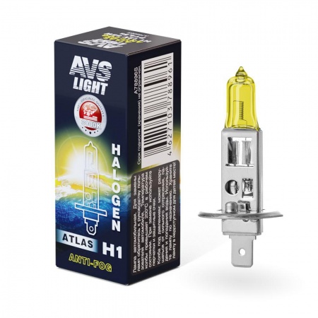 Лампа галогенная AVS ATLAS ANTI-FOG / BOX желтый H1.12V.55W (1 шт.) фото 1