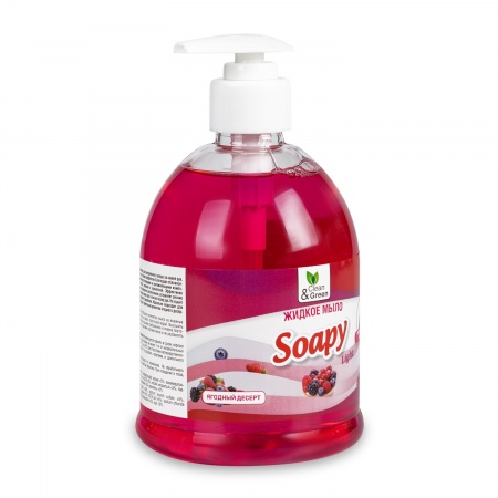 Жидкое мыло "Soapy" эконом "Ягодный десерт" с дозатором 500 мл. Clean&Green CG8244 фото 2