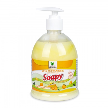Крем-мыло жидкое "Soapy" Premium "бисквит" увлажняющее с дозатором 500 мл. Clean&Green CG8110 фото 1