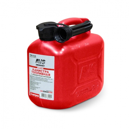Канистра для топлива (пластик) 5л (красная) AVS TPK-05 фото 1