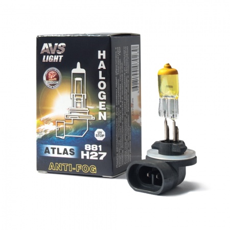 Галогенная лампа AVS ATLAS ANTI-FOG BOX желтый H27/881.12V.27W.коробка 1шт. фото 1