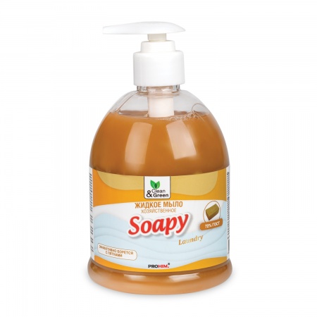 Жидкое мыло "Soapy" хозяйственное с дозатором 500 мл. Clean&Green CG8065 фото 1