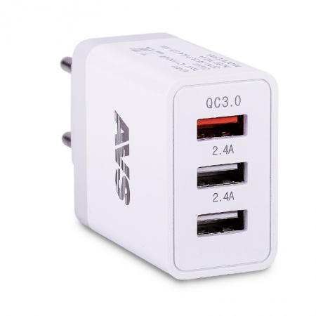 USB сетевое зарядное устройство AVS 3 порта UT-730 (QC 3.0, 3A) фото 5