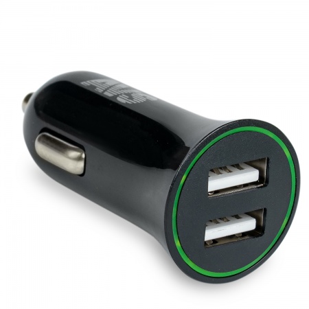 USB автомобильное зарядное устройство AVS 2 порта UC-522 (2,4А, черный) (Black Edition) фото 5