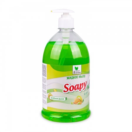 Жидкое мыло "Soapy" Light "Зеленая дыня" с дозатором 1000 мл. Clean&Green CG8238 фото 2
