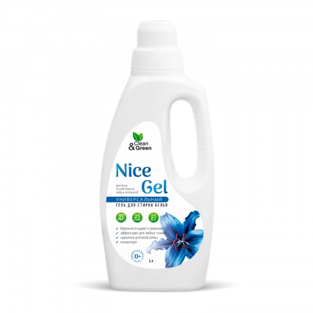 Гель для стирки "Nice Gel" универсальный (концентрат) 1000 мл. (ПЭНД) Clean&Green CG8290 фото 1