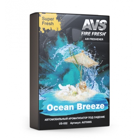 Ароматизатор Super Fresh (Океанский бриз/Ocean Breeze) (гелевый) AVS US-004 фото 1