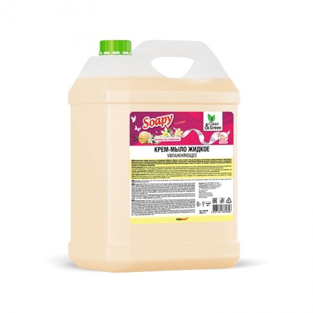 Крем-мыло жидкое "Soapy" ваниль со сливками увлажняющее, 5 л. Clean&Green CG8185 фото 1