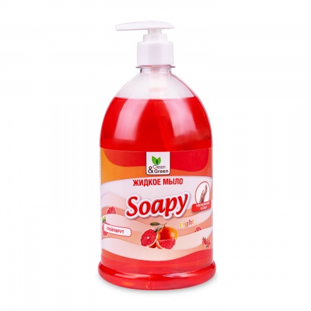 Жидкое мыло "Soapy" Light "Грейпфрут" с дозатором 1000 мл. Clean&Green CG8239 фото 1
