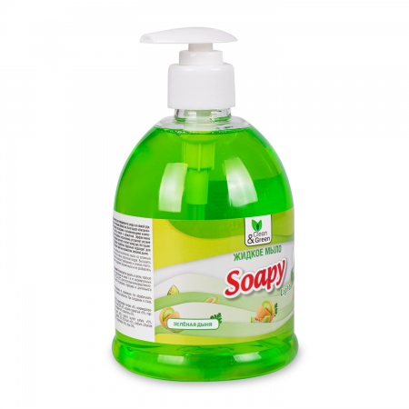 Жидкое мыло "Soapy" Light "Зеленая дыня" с дозатором 500 мл. Clean&Green CG8242 фото 2