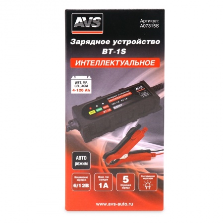 Зарядное устройство для автомобильного аккумулятора AVS BT-1S (1A, 20W) 6/12V фото 5