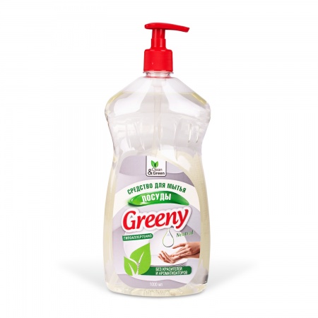 Средство для мытья посуды "Greeny" Neutral с дозатором 1000 мл. Clean&Green CG8141 фото 1