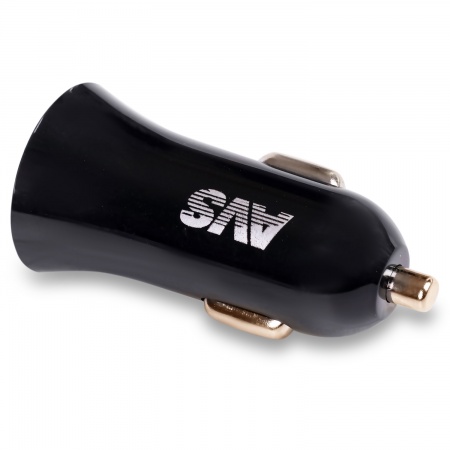 USB автомобильное зарядное устройство AVS 2 порта UC-522 (2,4А, черный) (Black Edition) фото 4