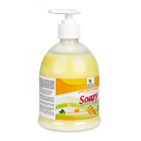 Крем-мыло жидкое "Soapy" Premium "бисквит" увлажняющее с дозатором 500 мл. Clean&Green CG8110 фото 2