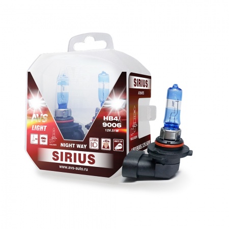 Лампа галогенная AVS SIRIUS NIGHT WAY HB4/9006.12V.55W Plastic box -2 шт. фото 1