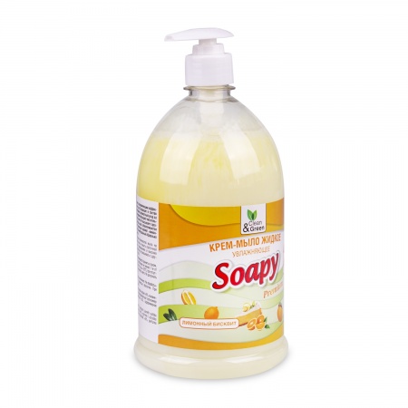 Крем-мыло жидкое "Soapy" Premium "бисквит" увлажняющее с дозатором 1000 мл. Clean&Green CG8115 фото 2