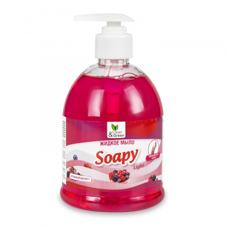 Жидкое мыло "Soapy" Light "Ягодный десерт" с дозатором 500 мл. Clean&Green CG8244 фото 1