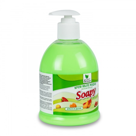Крем-мыло жидкое "Soapy" арбуз и дыня увлажняющее с дозатором 500 мл. Clean&Green CG8112 фото 2