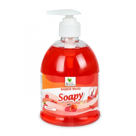 Жидкое мыло "Soapy" Light "Грейпфрут" с дозатором 500 мл. Clean&Green CG8243 фото 1
