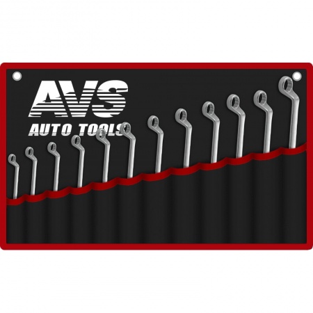 Набор ключей гаечных накидных изогнутых в сумке (6-32 мм) (12 предметов) AVS K2N12M фото 1
