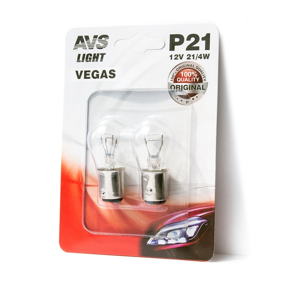 Лампа AVS Vegas в блистере 12V. P214W(BAZ15d) смещ.штифт- 2 шт.