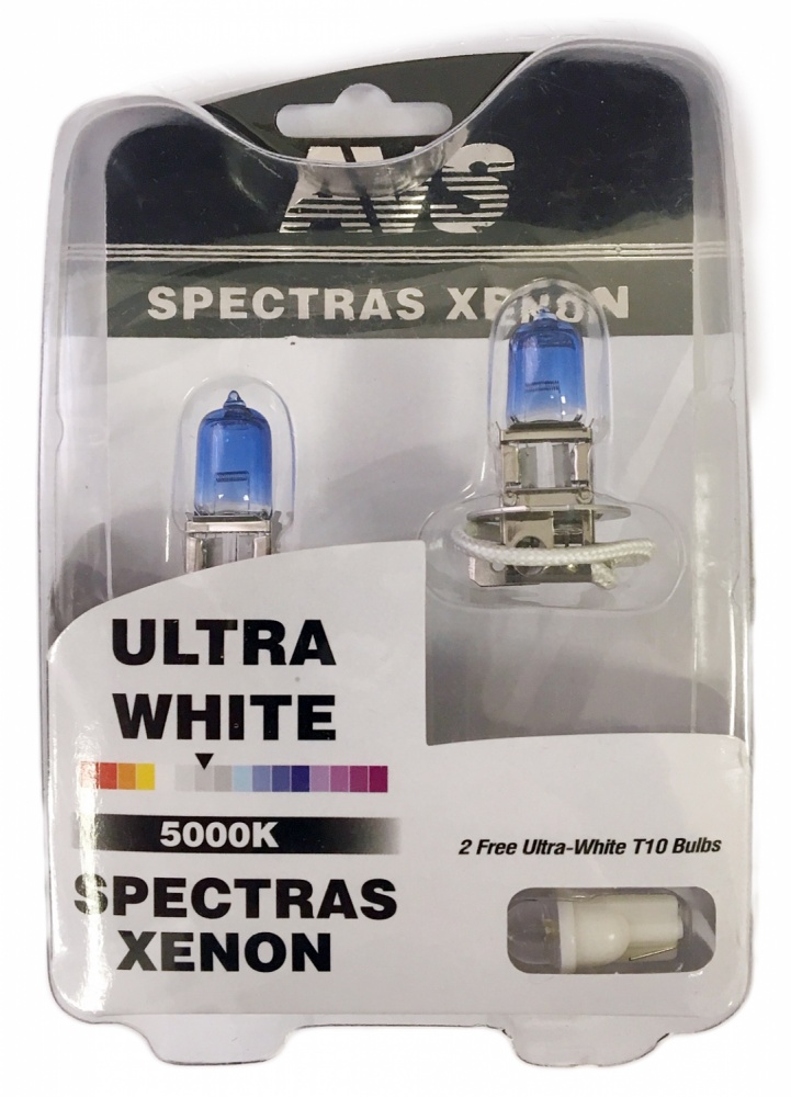 Газонаполненные лампы AVS Spectras 5000K H3 комплект 2+2 (T-10) шт.