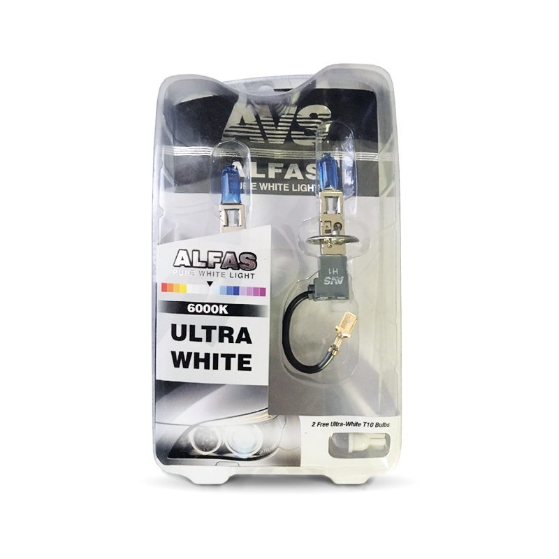 Газонаполненные лампы AVS Alfas Ультра-белый 6000К H1, комплект 2 шт.